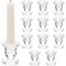 Glass Candle Holders Set, Clear Taper Candlestick Holder (12 Pack)